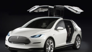 white Tesla 